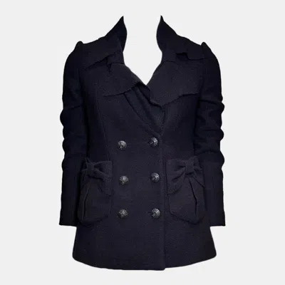 Pre-owned Chanel 2016 Black Wool Sun Buttons Jacket