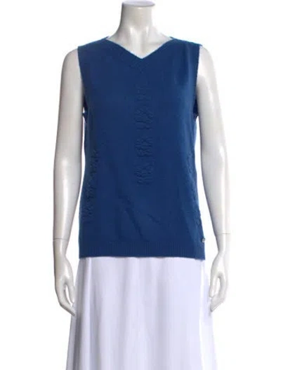 Pre-owned Chanel 2016 Cashmere Sweater In Blue