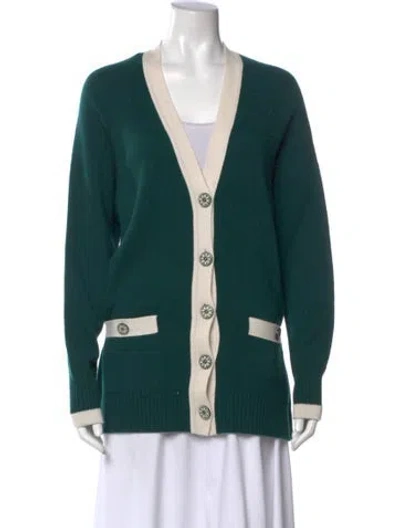 Pre-owned Chanel 2016 Cashmere Sweater In Green
