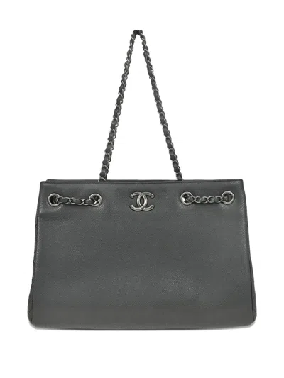 Pre-owned Chanel 2016 Caviar-leather Tote Bag In Gray