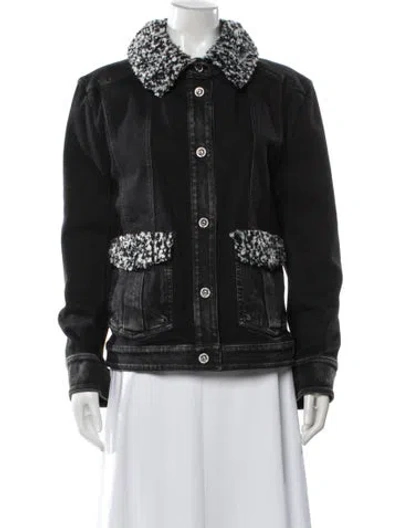 Pre-owned Chanel 2016 Denim Jacket In Black