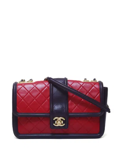 Pre-owned Chanel 2016 Diamond-quilted Flap Shoulder Bag In Red
