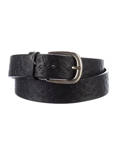 Pre-owned Chanel 2016 Interlocking Cc Logo Belt In Black