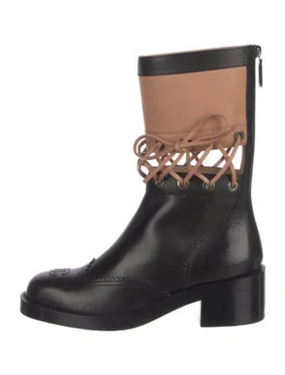 Pre-owned Chanel 2016 Interlocking Cc Logo Boots In Black