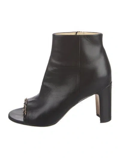 Pre-owned Chanel 2016 Interlocking Cc Logo Boots In Black