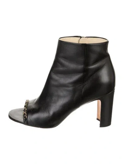 Pre-owned Chanel 2016 Interlocking Cc Logo Boots In Black