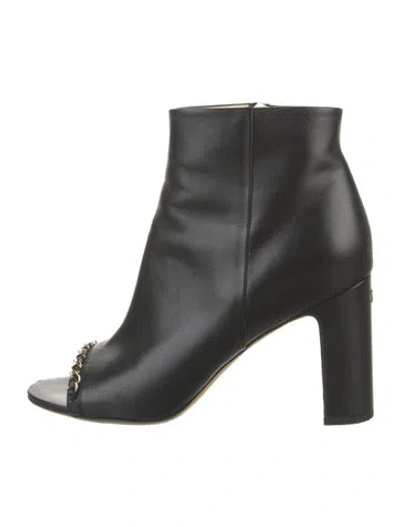 Pre-owned Chanel 2016 Interlocking Cc Logo Boots In Black/gold