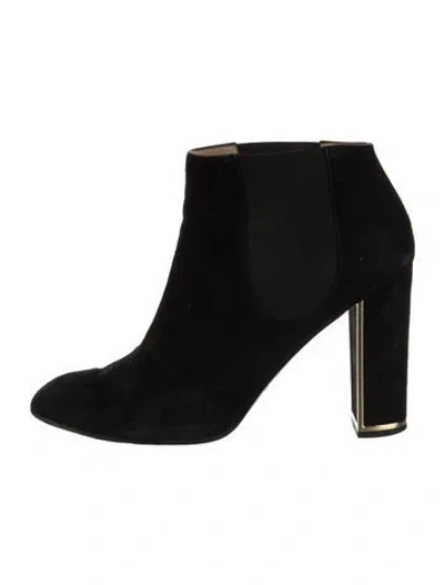 Pre-owned Chanel 2016 Interlocking Cc Logo Chelsea Boots In Black