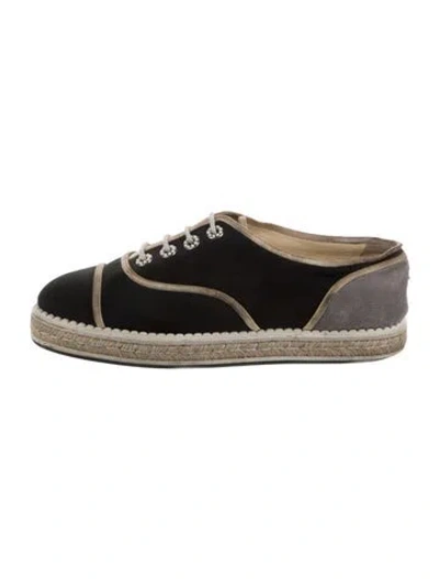 Pre-owned Chanel 2016 Interlocking Cc Logo Espadrilles In Blue