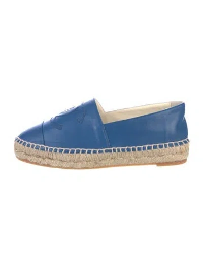 Pre-owned Chanel 2016 Interlocking Cc Logo Espadrilles In Blue