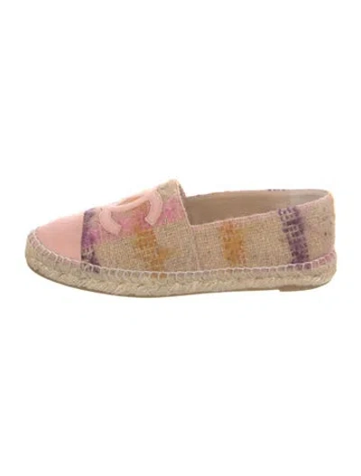 Pre-owned Chanel 2016 Interlocking Cc Logo Espadrilles In Neutral