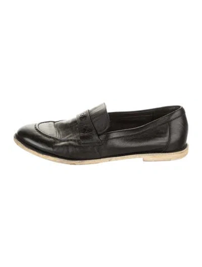 Pre-owned Chanel 2016 Interlocking Cc Logo Loafers In Black