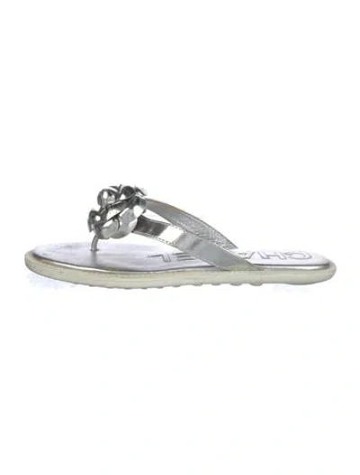 Pre-owned Chanel 2016 Interlocking Cc Logo Slides