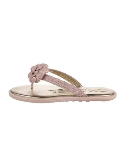 Pre-owned Chanel 2016 Interlocking Cc Logo Slides In Pink