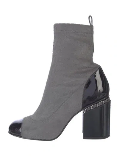 Pre-owned Chanel 2016 Interlocking Cc Logo Sock Boots In Multi