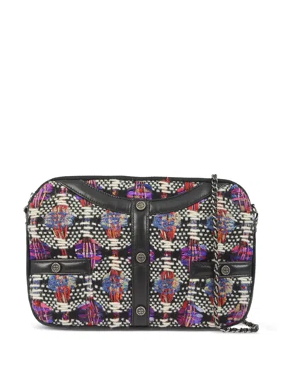 Pre-owned Chanel 2016 Jacket Wool Shoulder Bag In Black