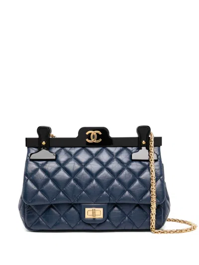 Pre-owned Chanel 2016 Limited Editiion 2.55 Reissue Rare Hanger Classic Flap Bag In Blue