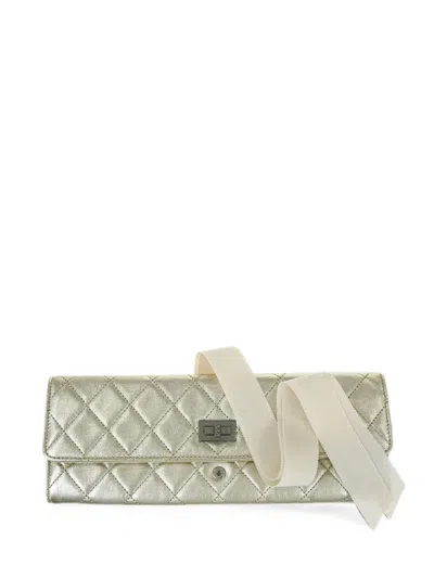 Pre-owned Chanel 2016 Mademoiselle Lock Clutch Bag In Gold