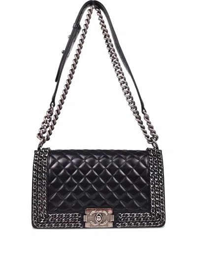 Pre-owned Chanel 2016 Medium Boy  Shoulder Bag In Blue