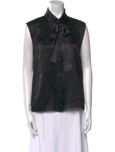 Pre-owned Chanel 2016 Métiers D'art Collection Paris-rome Button-up Top In Black