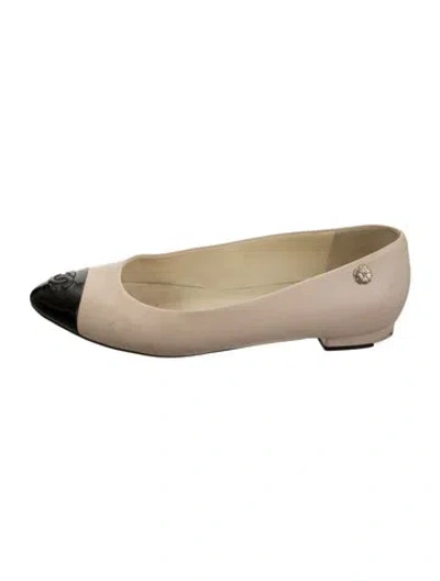 Pre-owned Chanel 2016 Métiers D'art Paris-rome Ballet Flats In Black/neutrals
