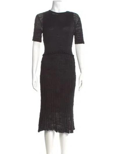 Pre-owned Chanel 2016 Midi Length Dress In Black