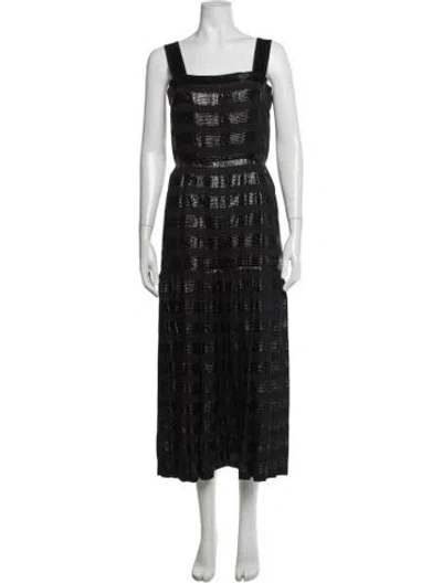 Pre-owned Chanel 2016 Midi Length Dress In Black