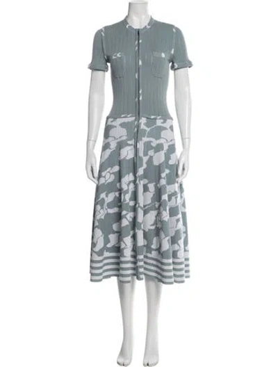 Pre-owned Chanel 2016 Midi Length Dress In Blue