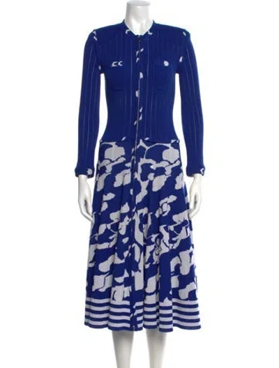 Pre-owned Chanel 2016 Midi Length Dress In Blue