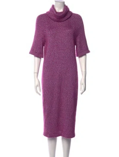 Pre-owned Chanel 2016 Midi Length Dress In Purple