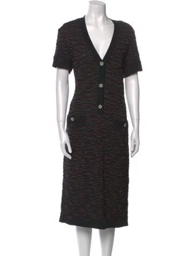 Pre-owned Chanel 2016 Midi Length Dress W/ Tags In Black
