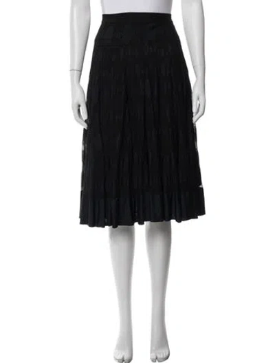 Pre-owned Chanel 2016 Midi Length Skirt In Black