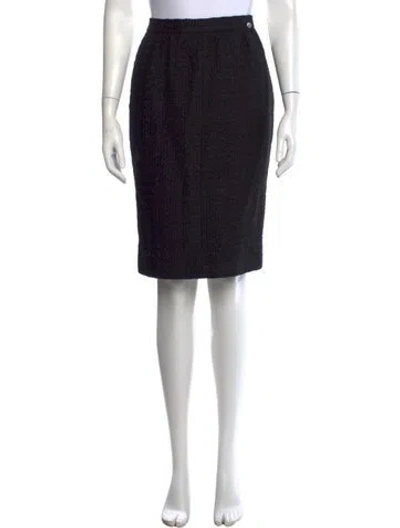 Pre-owned Chanel 2016 Midi Length Skirt In Black