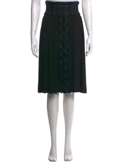 Pre-owned Chanel 2016 Midi Length Skirt In Black