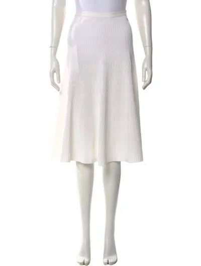 Pre-owned Chanel 2016 Midi Length Skirt In White
