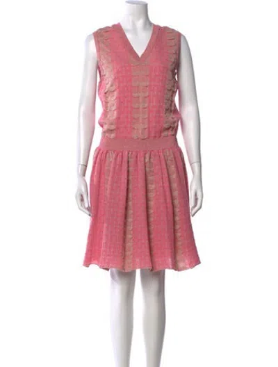 Pre-owned Chanel 2016 Mini Dress In Metallic/pink