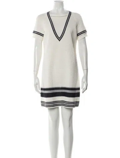 Pre-owned Chanel 2016 Mini Dress In White
