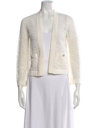Pre-owned Chanel 2016 Open Front Sweater In Neutral