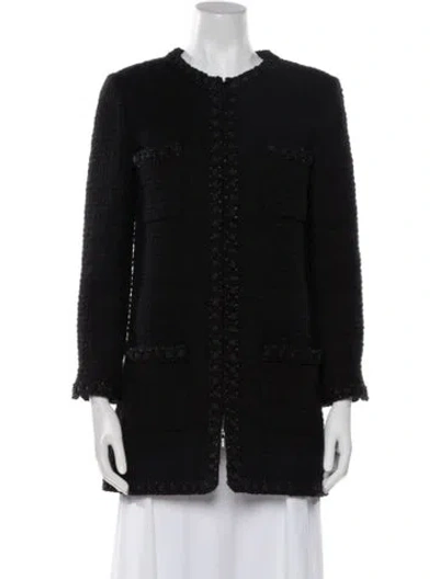 Pre-owned Chanel 2016 Paris-rome Coat In Black