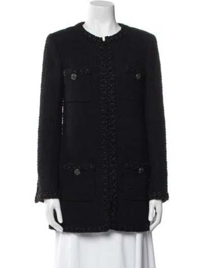 Pre-owned Chanel 2016 Paris-rome Coat In Black