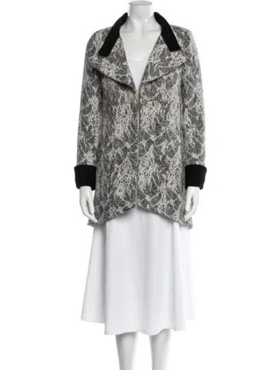 Pre-owned Chanel 2016 Paris-rome Faux Fur Jacket In Gray