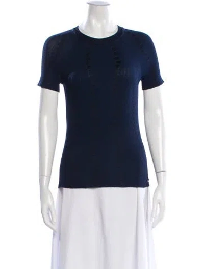 Pre-owned Chanel 2016 Patterned Top W/ Tags In Blue