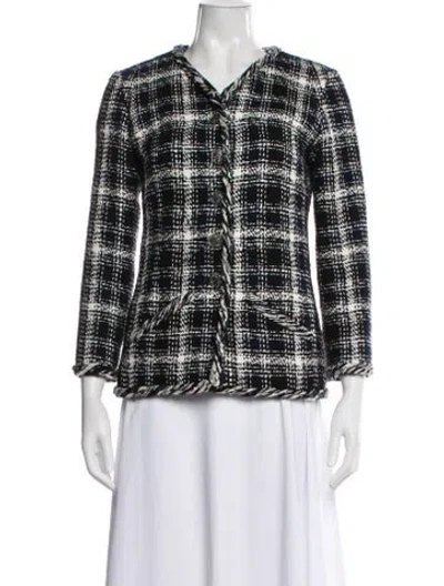 Pre-owned Chanel 2016 Plaid Print Evening Jacket In Multi