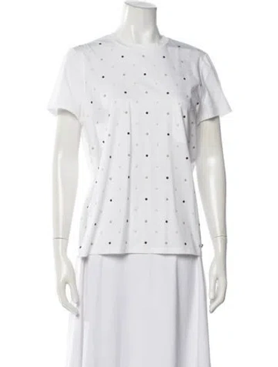 Pre-owned Chanel 2016 Polka Dot Print T-shirt In White