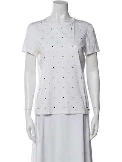 Pre-owned Chanel 2016 Polka Dot Print T-shirt In White