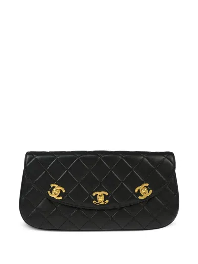 Pre-owned Chanel 2016 Quilted Clutch Bag In 黑色