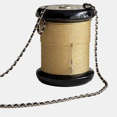 Pre-owned Chanel 2016 Runway Acrylic Clutch Gold Thread