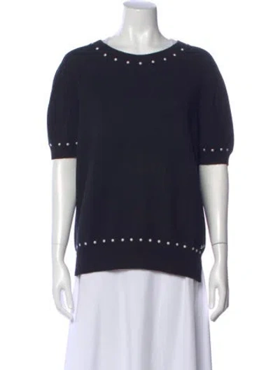 Pre-owned Chanel 2016 Scoop Neck Sweater In Black