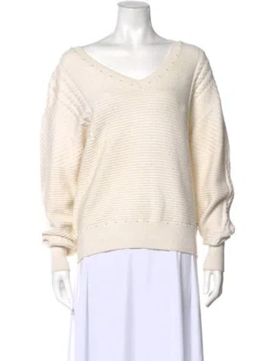 Pre-owned Chanel 2016 Scoop Neck Sweater In Neutral