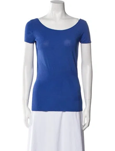 Pre-owned Chanel 2016 Scoop Neck T-shirt In Blue